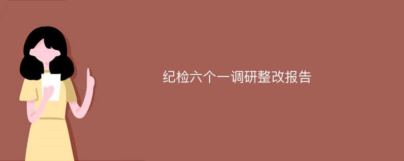 纪检六个一调研整改报告