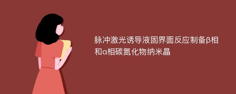 脉冲激光诱导液固界面反应制备β相和α相碳氮化物纳米晶