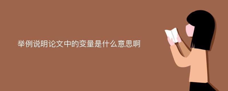 举例说明论文中的变量是什么意思啊